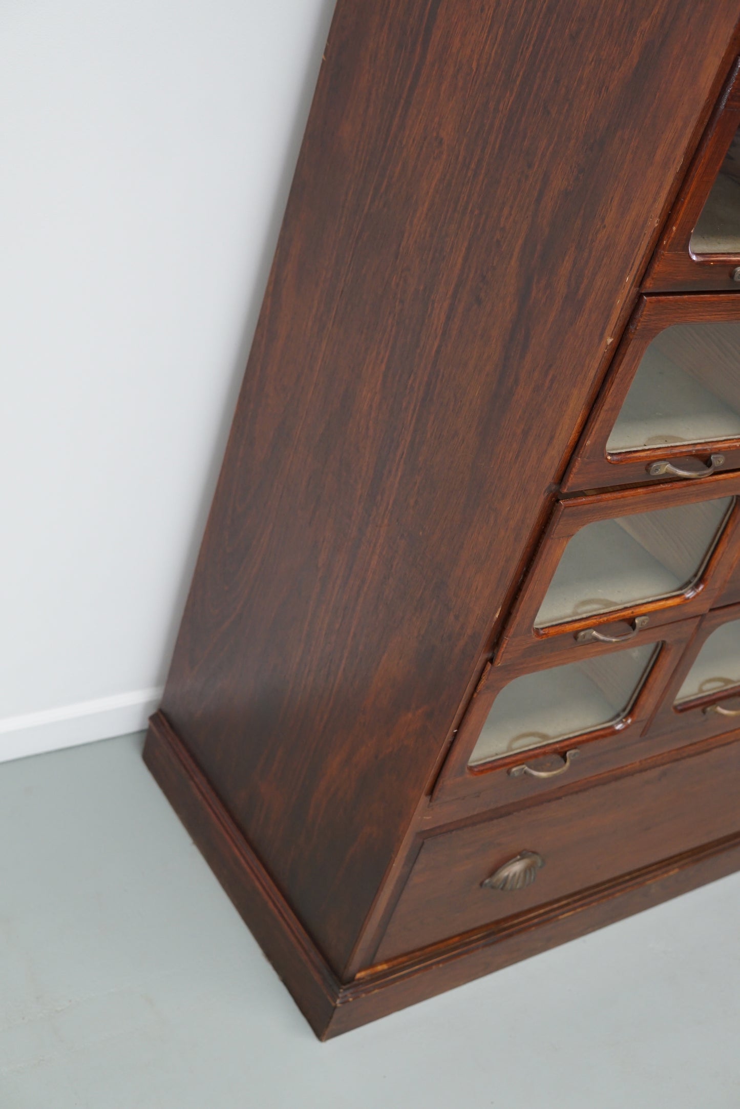 English Haberdashery Shop Cabinet with Glass Fronted Drawers, Circa 1930s