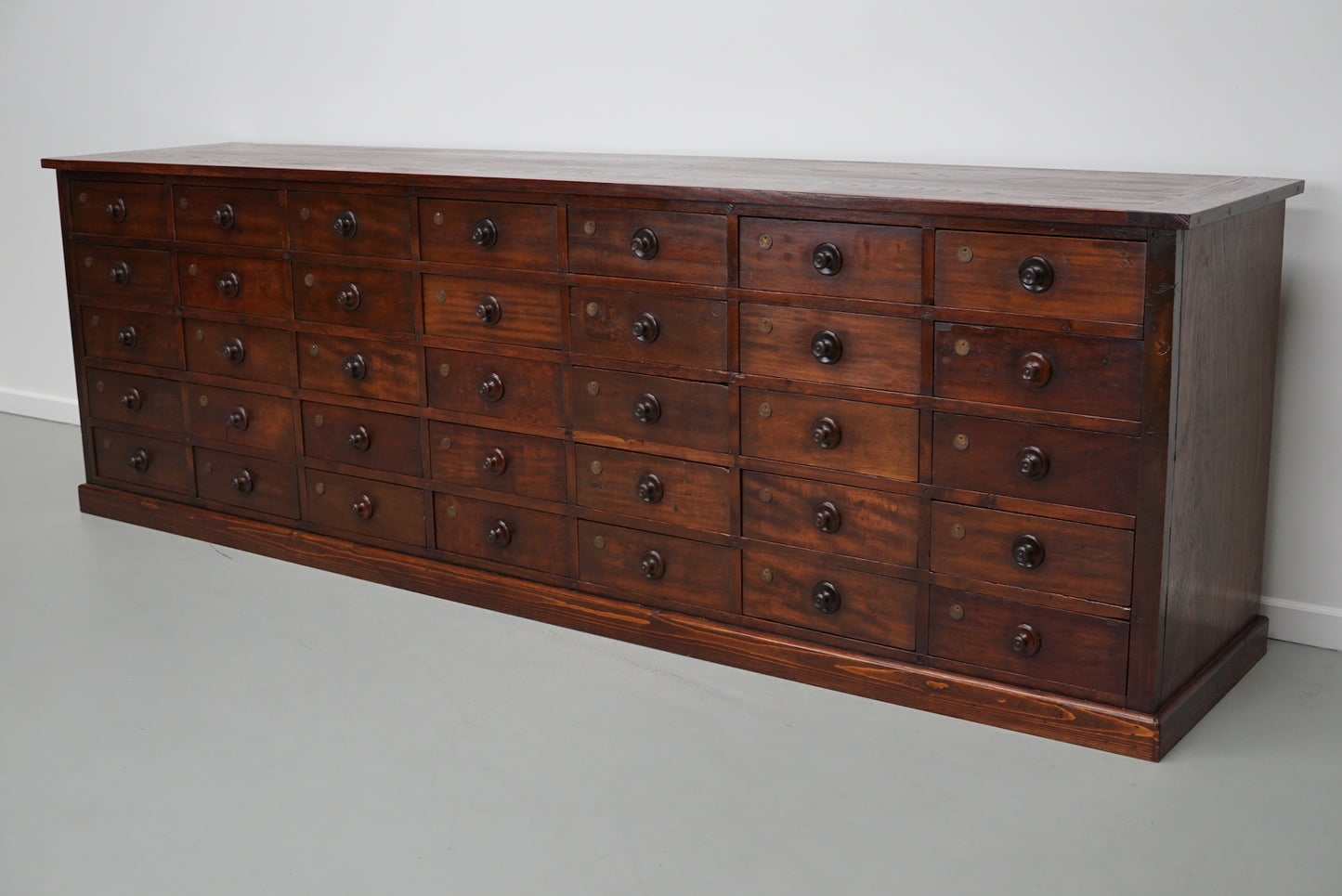 Very Large Antique Hardwood Apothecary Cabinet / Bank of Drawers, ca 1900