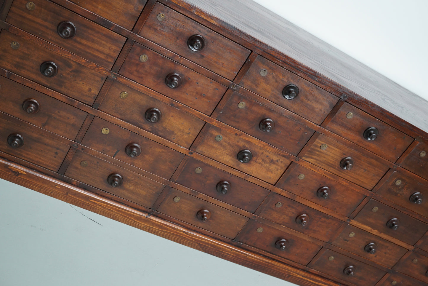 Very Large Antique Hardwood Apothecary Cabinet / Bank of Drawers, ca 1900