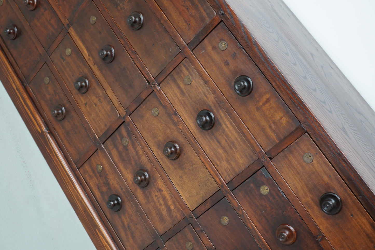 Very Large Antique Hardwood Apothecary Cabinet / Bank of Drawers, ca 1900