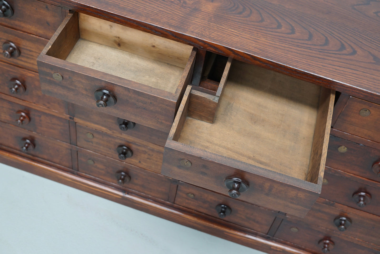 Very Large Antique Hardwood Apothecary Cabinet / Bank of Drawers, ca 1900