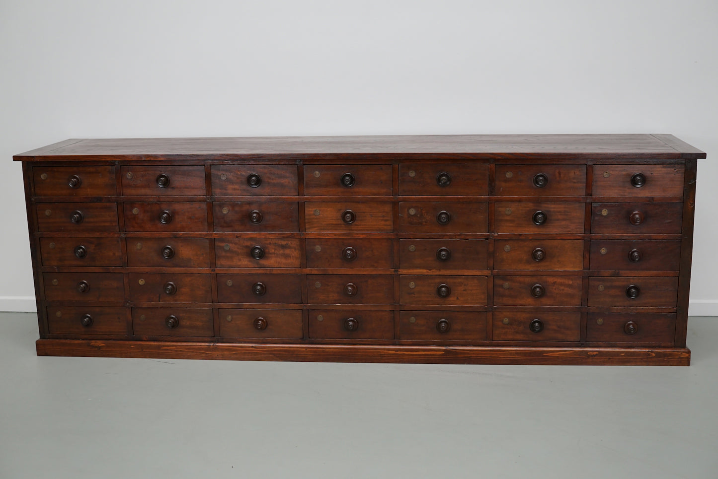 Very Large Antique Hardwood Apothecary Cabinet / Bank of Drawers, ca 1900