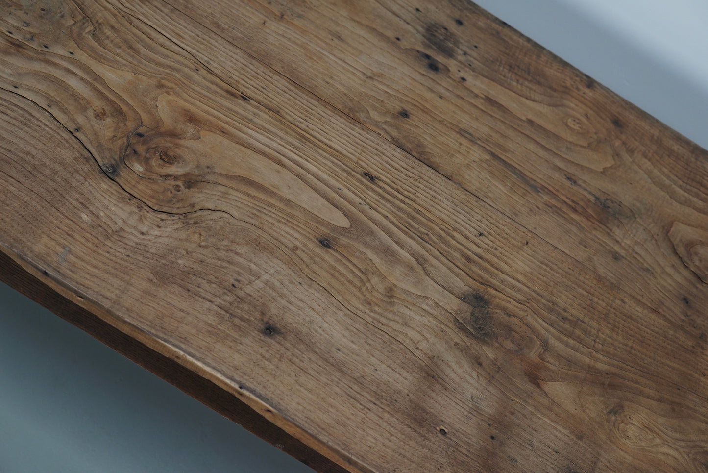 Antique Light Elm 19th Century French Rustic Farmhouse Dining Table