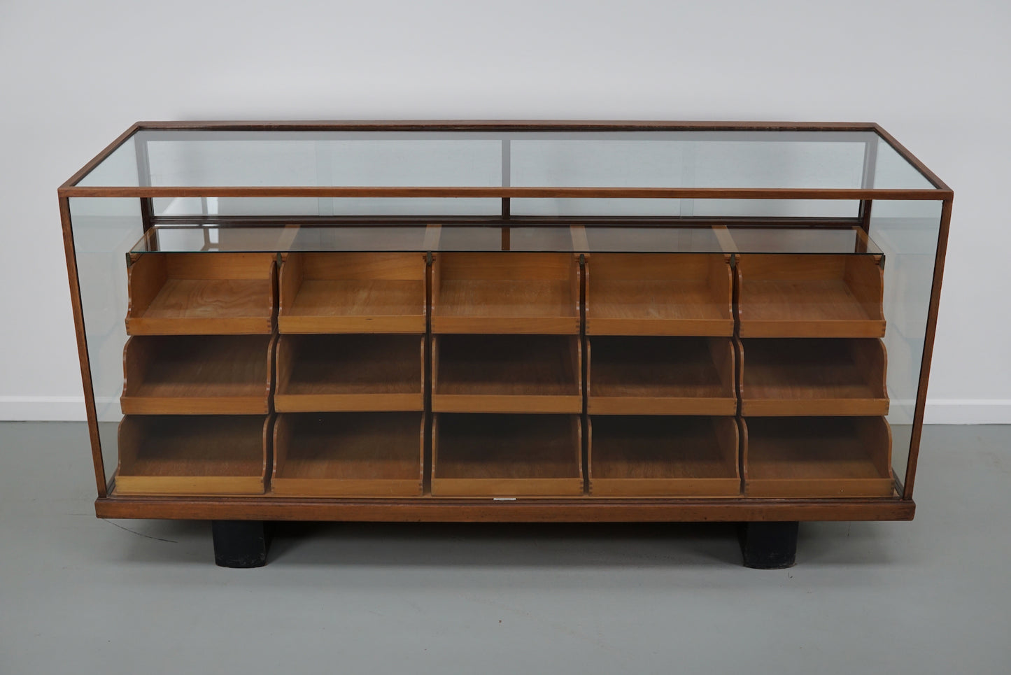 Antique British Maple & Hardwood Haberdashery Cabinet or Shop Counter, 1930s