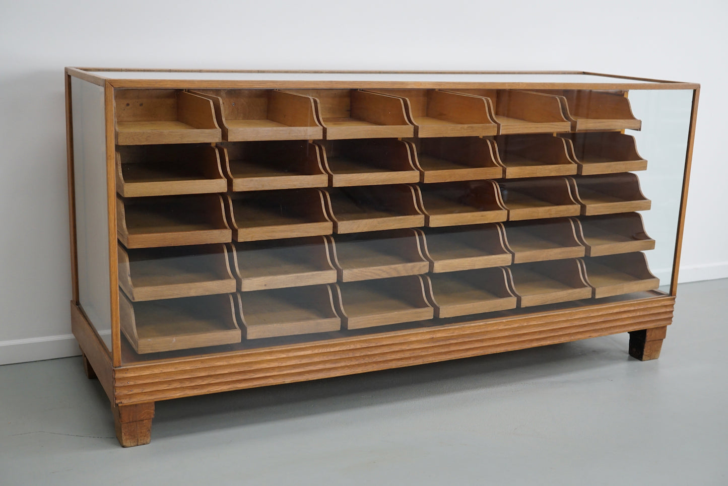 Antique British Maple & Oak Haberdashery Cabinet or Shop Counter, 1930s