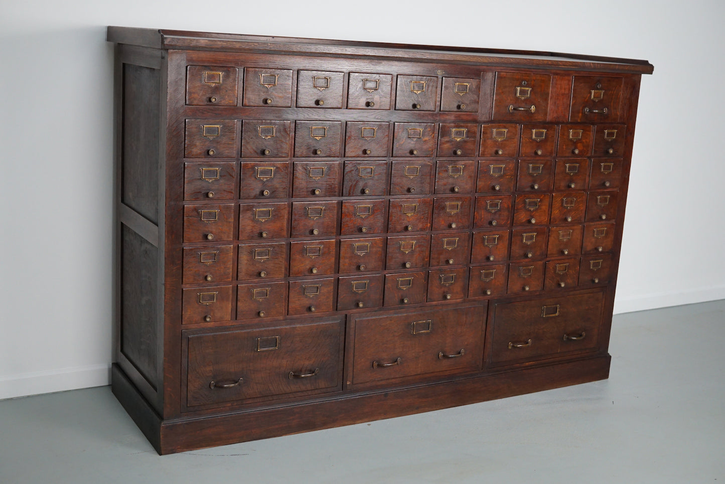 Large French Oak Notary Apothecary Cabinet / Filing Cabinet, 1920/30s