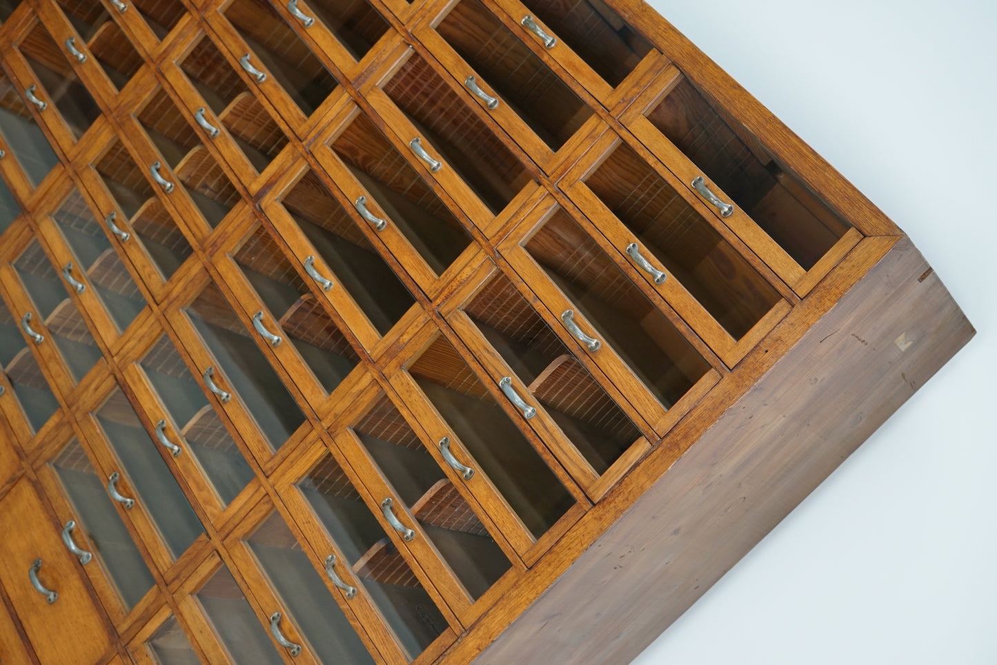 Large Vintage German Oak Haberdashery Shop Cabinet, 1940s