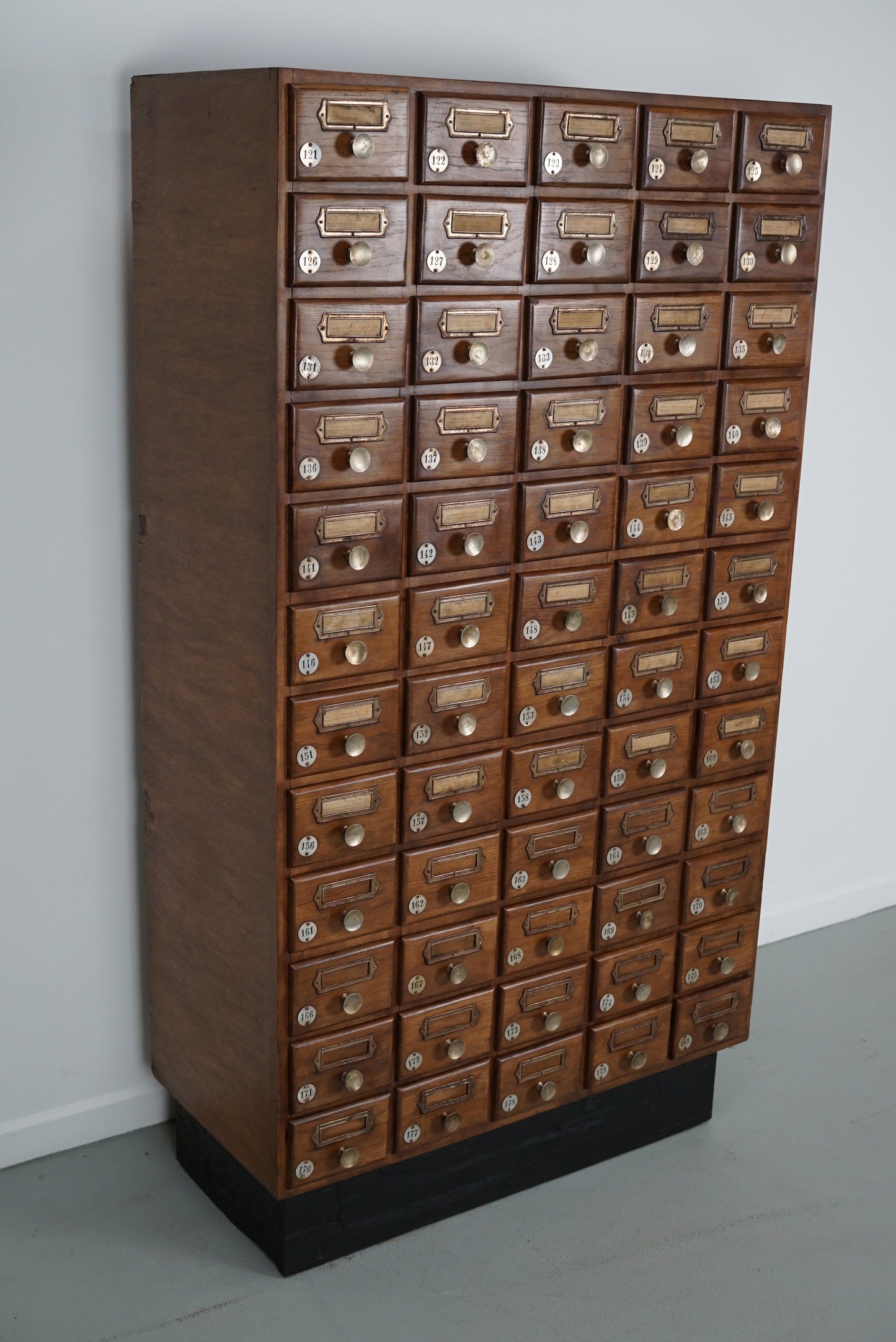 Vintage German Oak Apothecary / Savings Cabinet Cabinet, 1950s