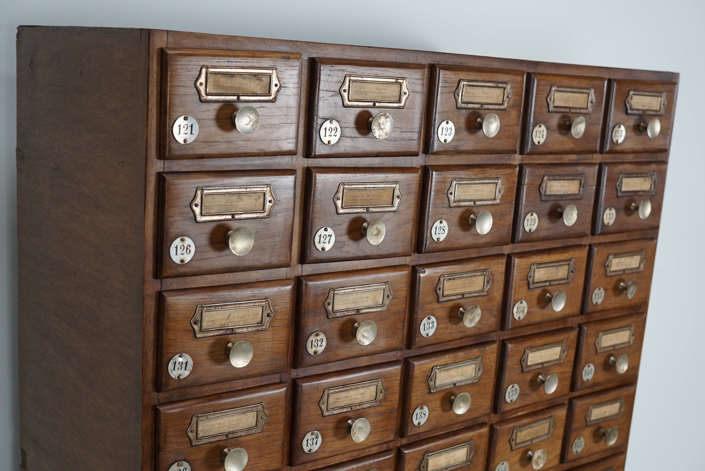 Vintage German Oak Apothecary / Savings Cabinet Cabinet, 1950s