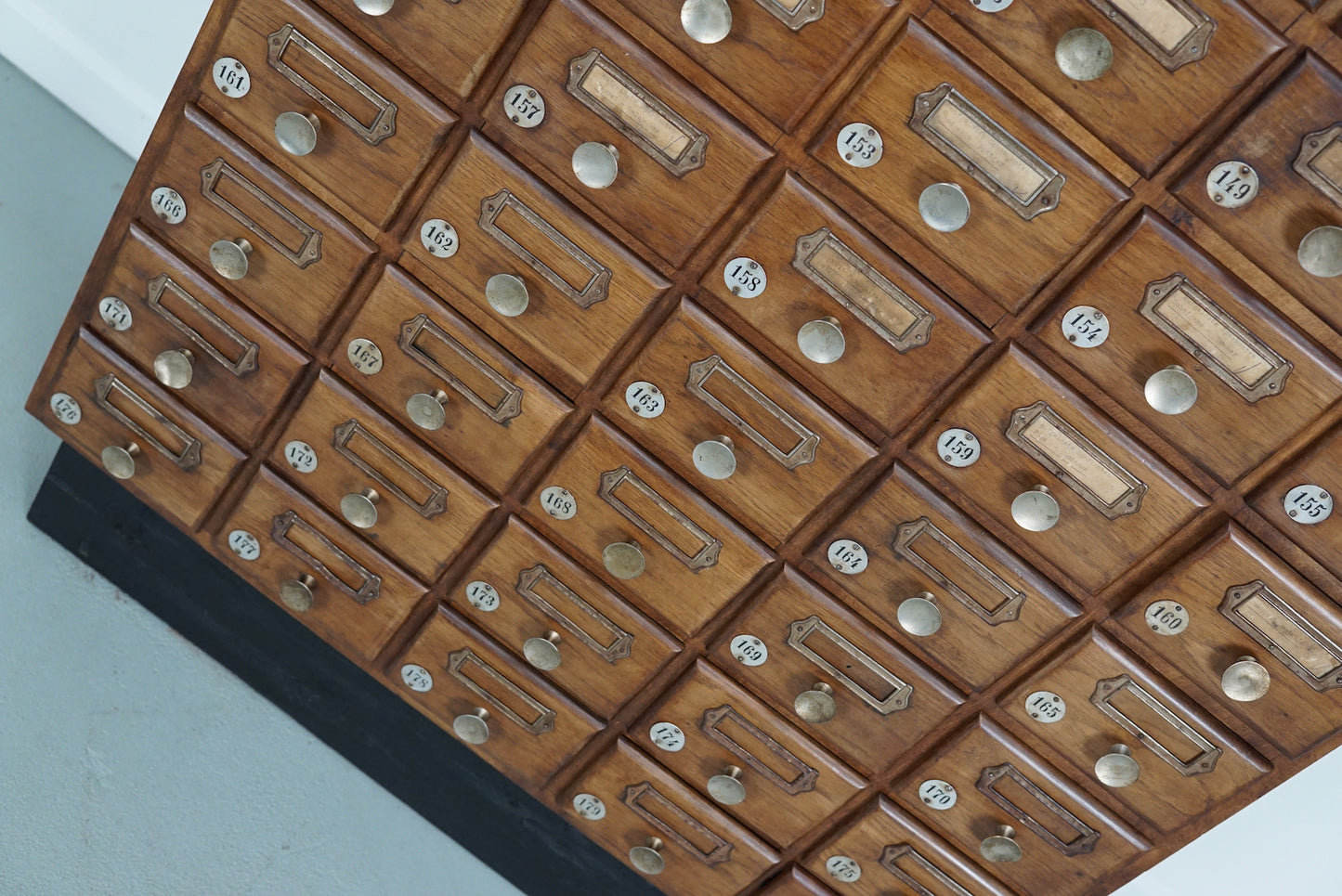 Vintage German Oak Apothecary / Savings Cabinet Cabinet, 1950s