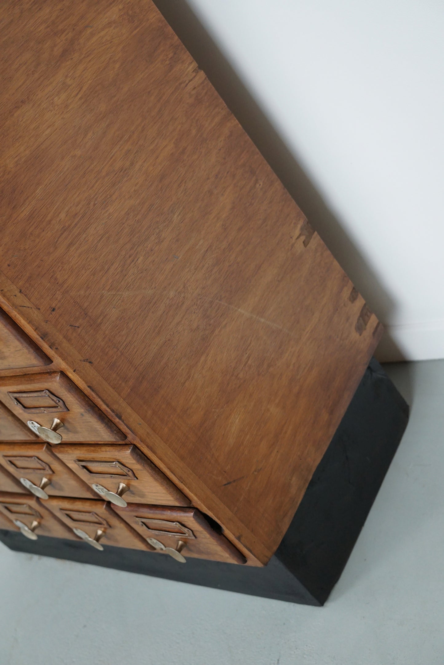 Vintage German Oak Apothecary / Savings Cabinet Cabinet, 1950s
