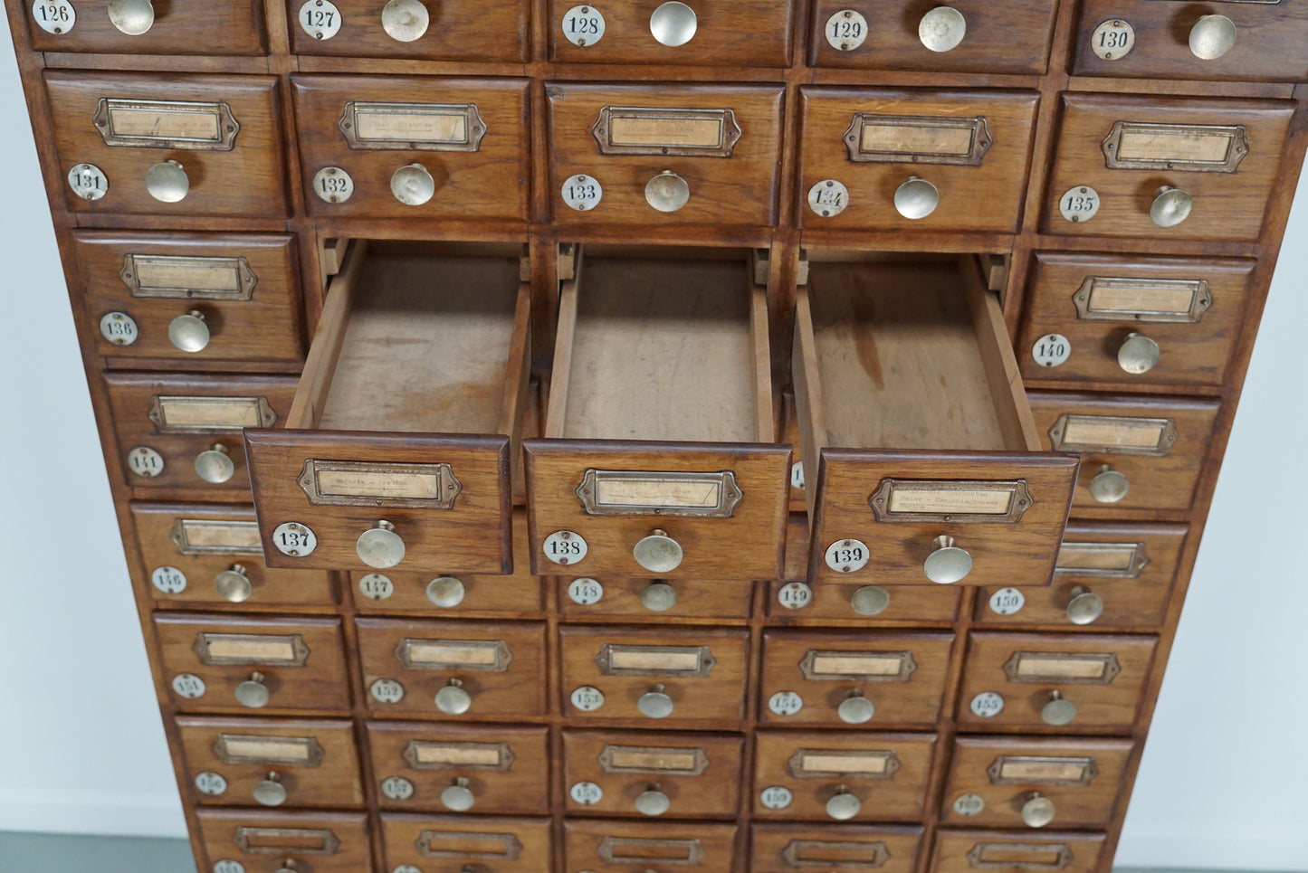Vintage German Oak Apothecary / Savings Cabinet Cabinet, 1950s