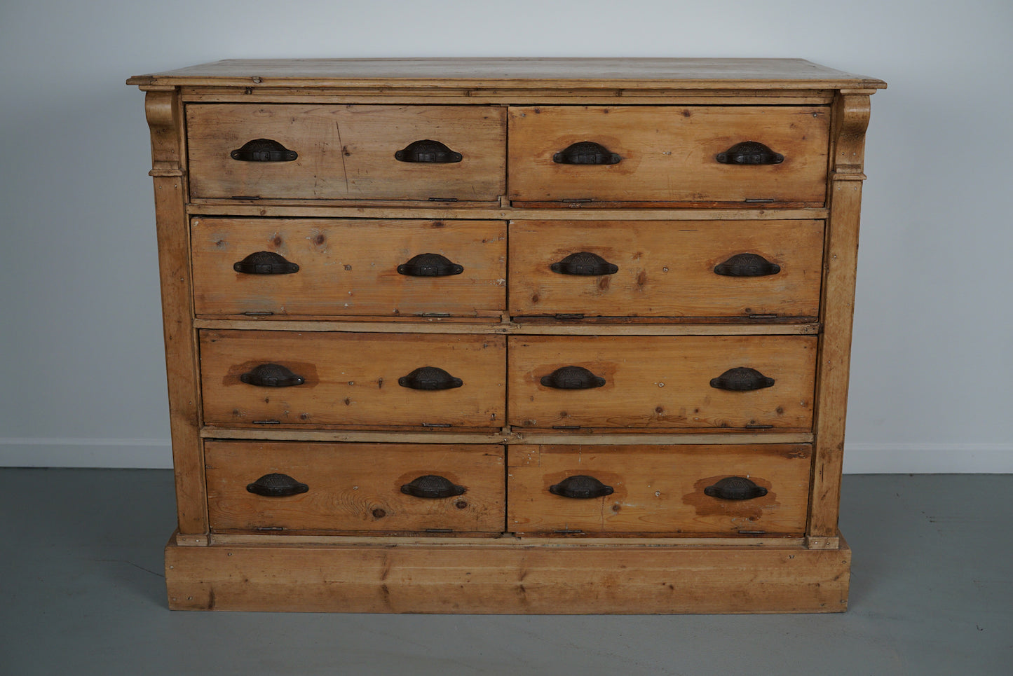 Antique German Pine Shop Cabinet, Early 20th Century