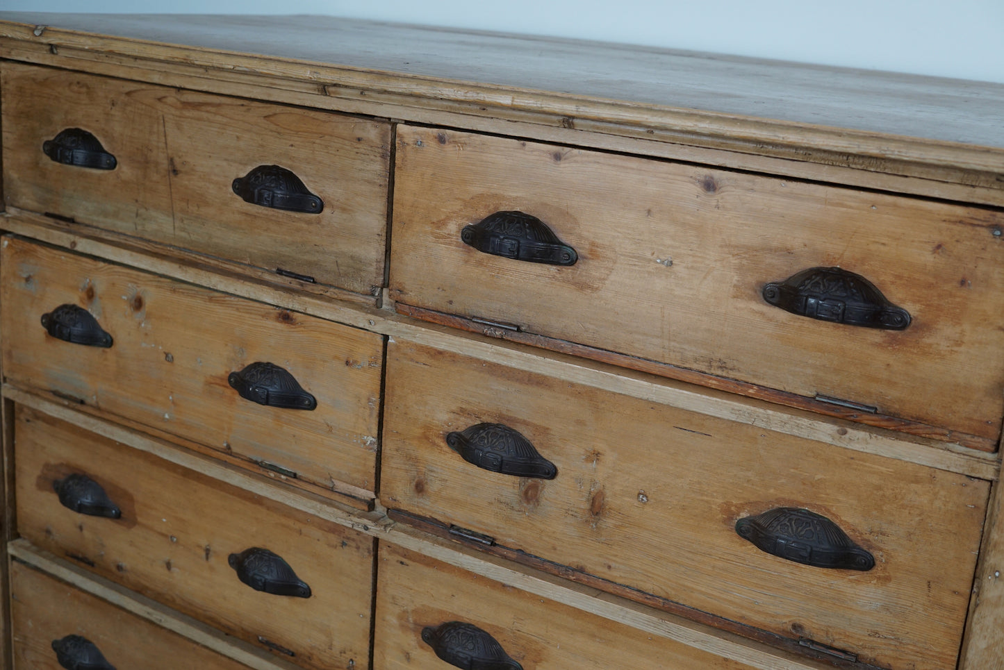 Antique German Pine Shop Cabinet, Early 20th Century
