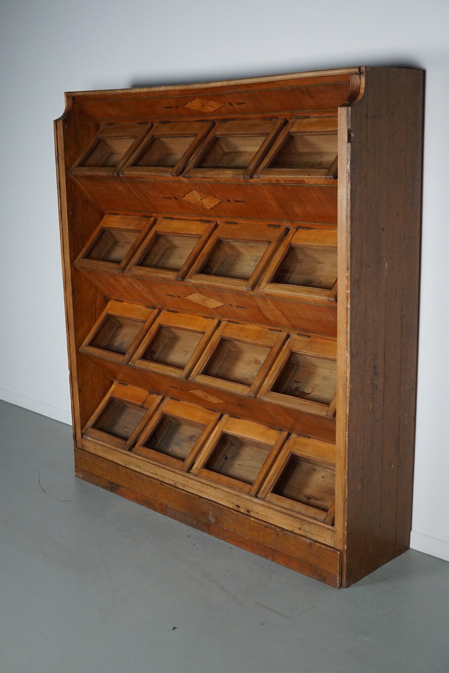 Antique Large Dutch Beech Haberdashery Shop Cabinet, 1920/30s