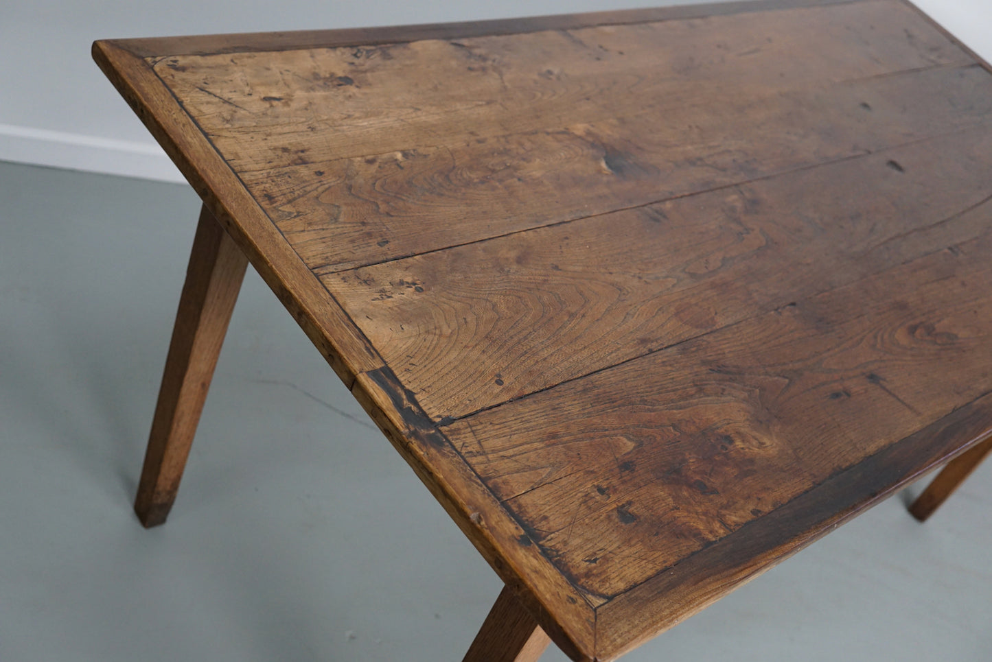 Elm 20th Century French Rustic Farmhouse Dining Table