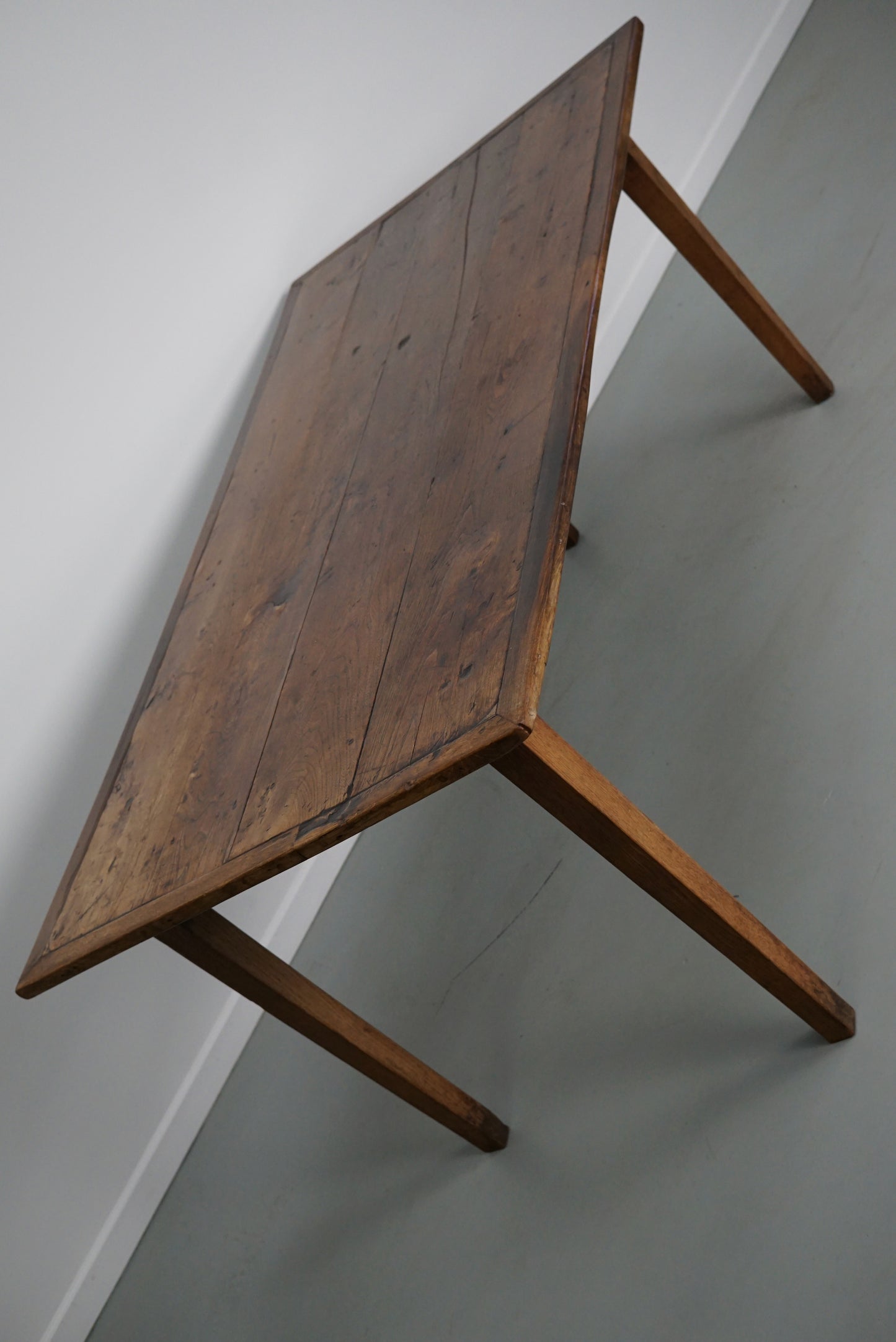 Elm 20th Century French Rustic Farmhouse Dining Table