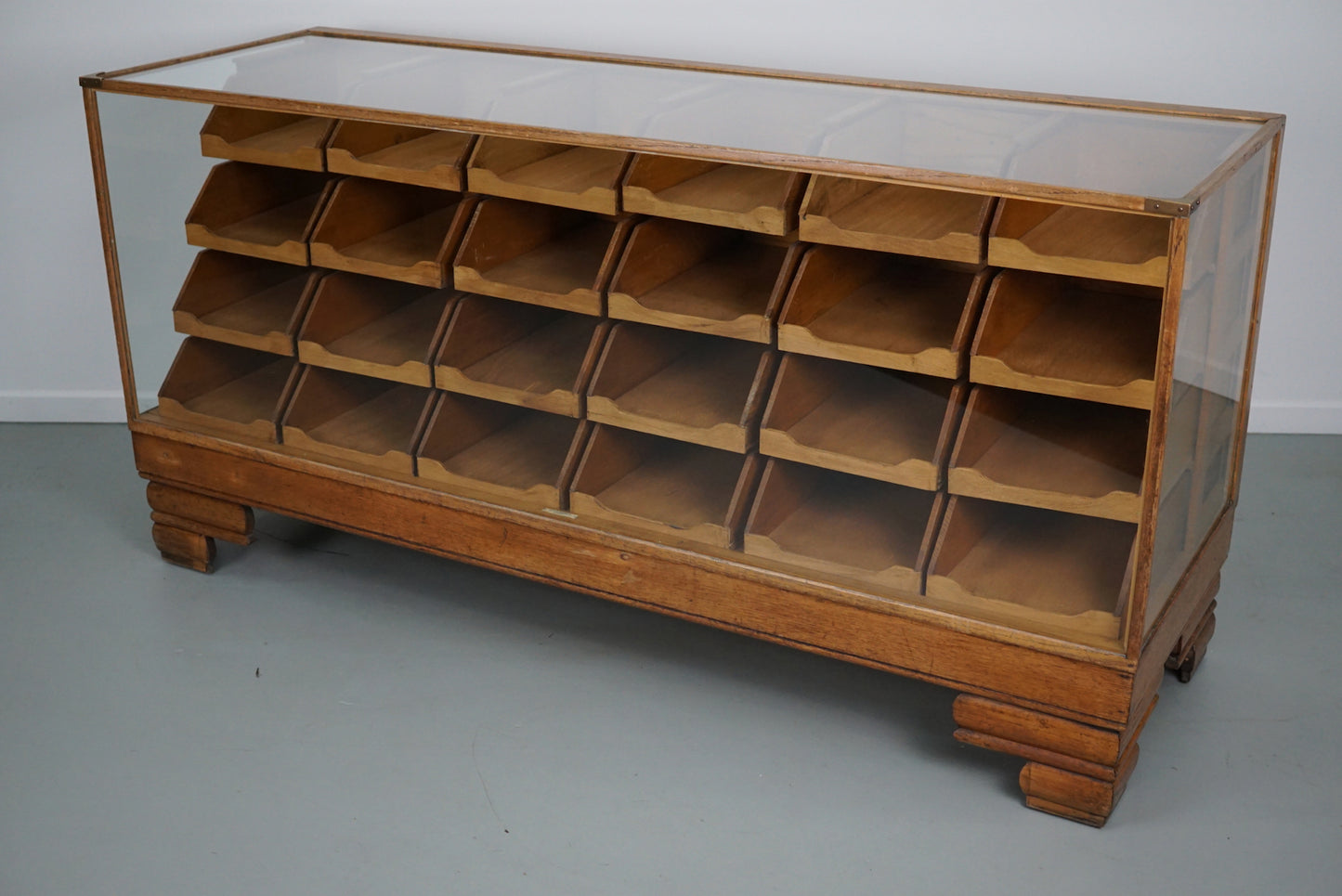 Antique British Oak Haberdashery Cabinet or Shop Counter, 1920/30s