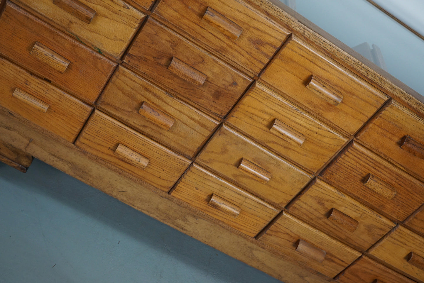 Antique British Oak Haberdashery Cabinet or Shop Counter, 1920/30s