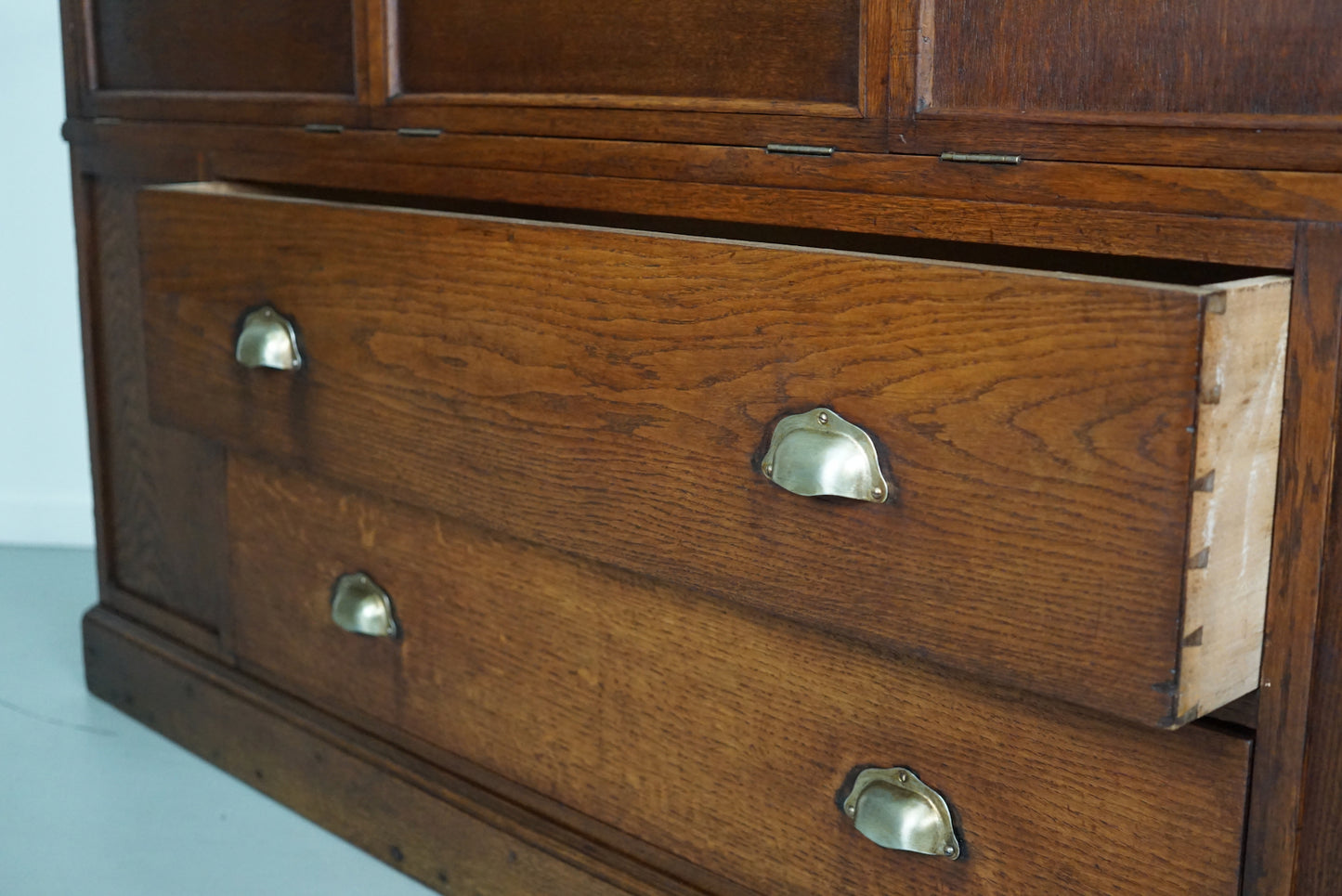 Antique French Oak Jewelry Cabinet or Shop Counter, Early 20th Century