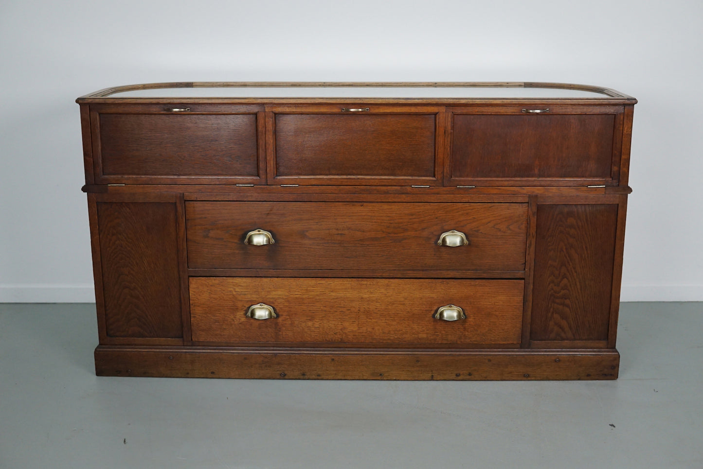Antique French Oak Jewelry Cabinet or Shop Counter, Early 20th Century