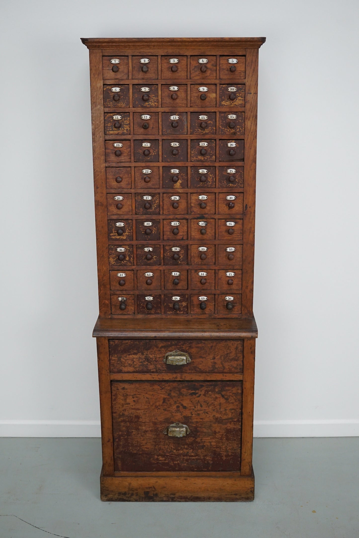 French Oak Jewelers / Watchmakers Cabinet, Early 20th Century