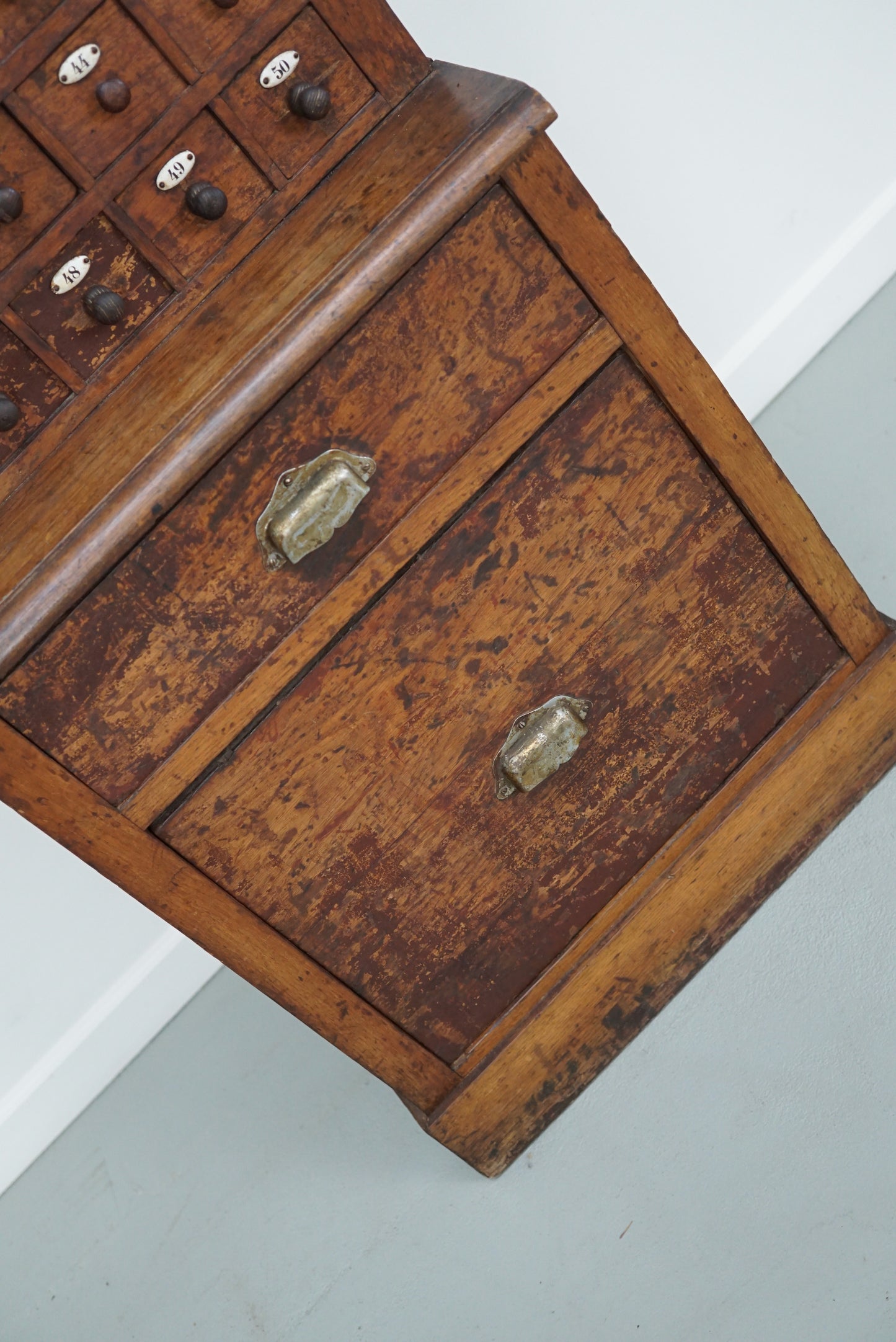 French Oak Jewelers / Watchmakers Cabinet, Early 20th Century