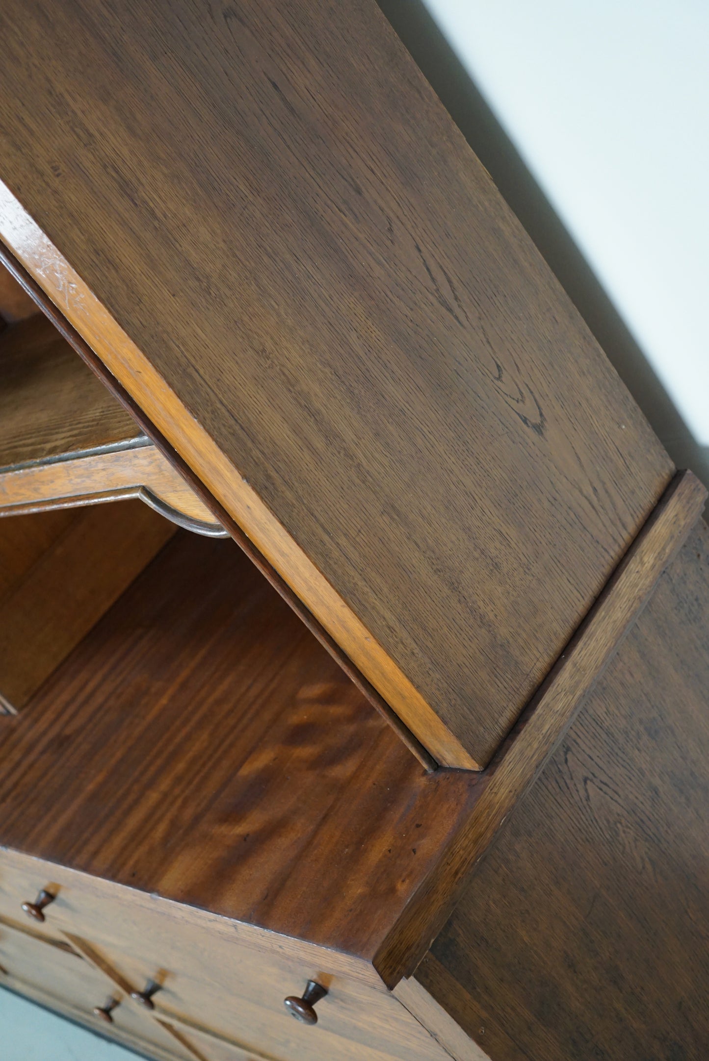 Large Antique Art Deco German Oak Chocolate Shop Cabinet, 1920s