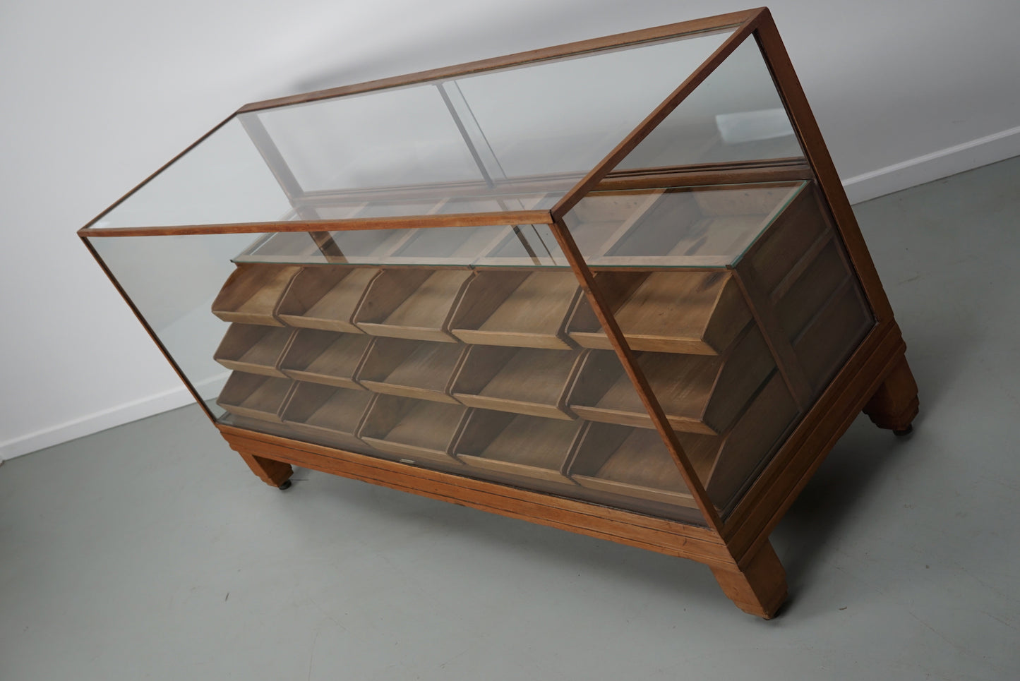 Antique British Oak Haberdashery Cabinet or Shop Counter, 1920/30s