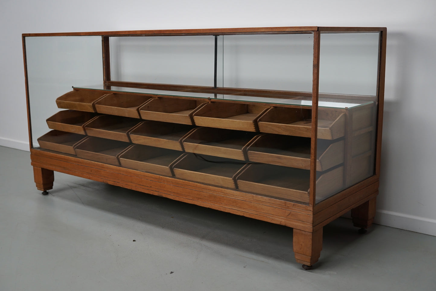 Antique British Oak Haberdashery Cabinet or Shop Counter, 1920/30s
