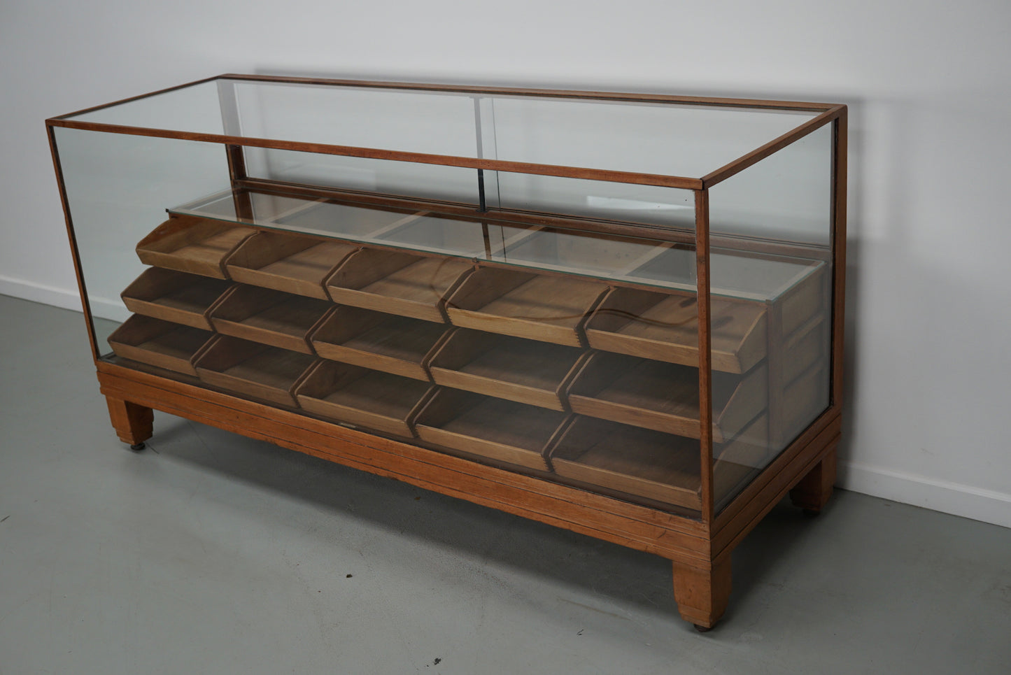 Antique British Oak Haberdashery Cabinet or Shop Counter, 1920/30s