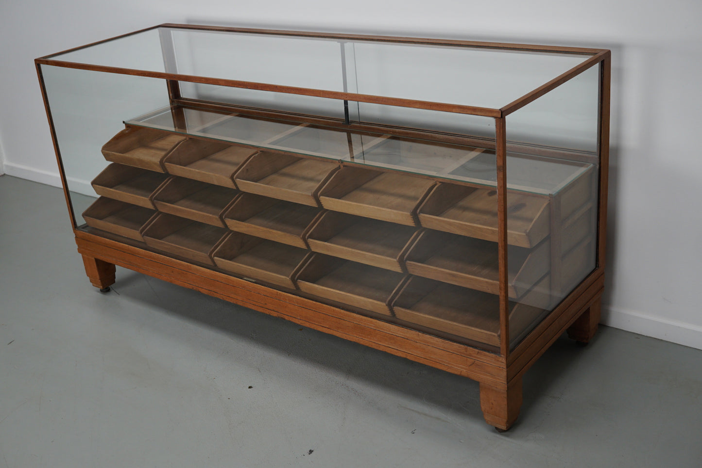 Antique British Oak Haberdashery Cabinet or Shop Counter, 1920/30s