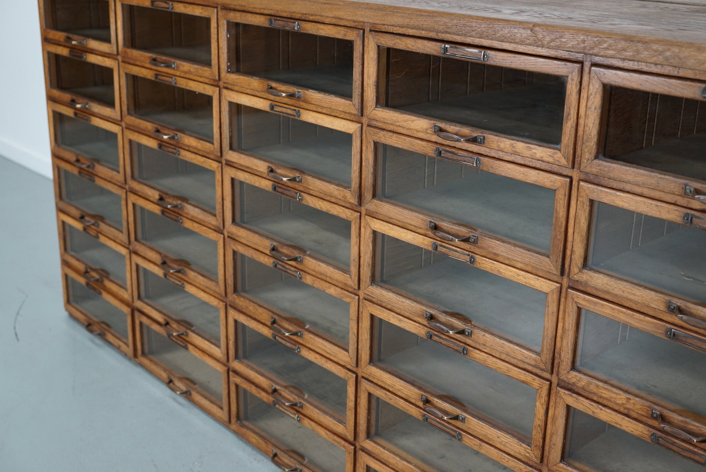 Vintage Dutch Oak Haberdashery Shop Cabinet / Vitrine, 1930s