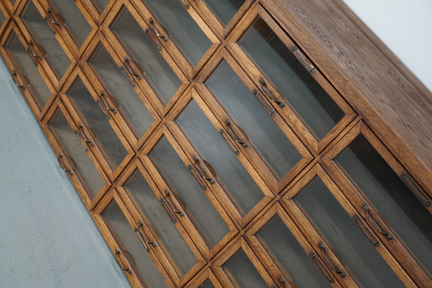 Vintage Dutch Oak Haberdashery Shop Cabinet / Vitrine, 1930s