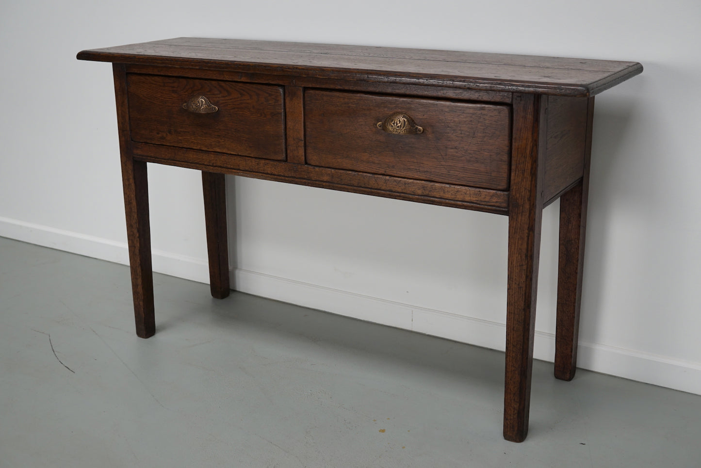 Vintage French Rustic Farmhouse Oak Side Table