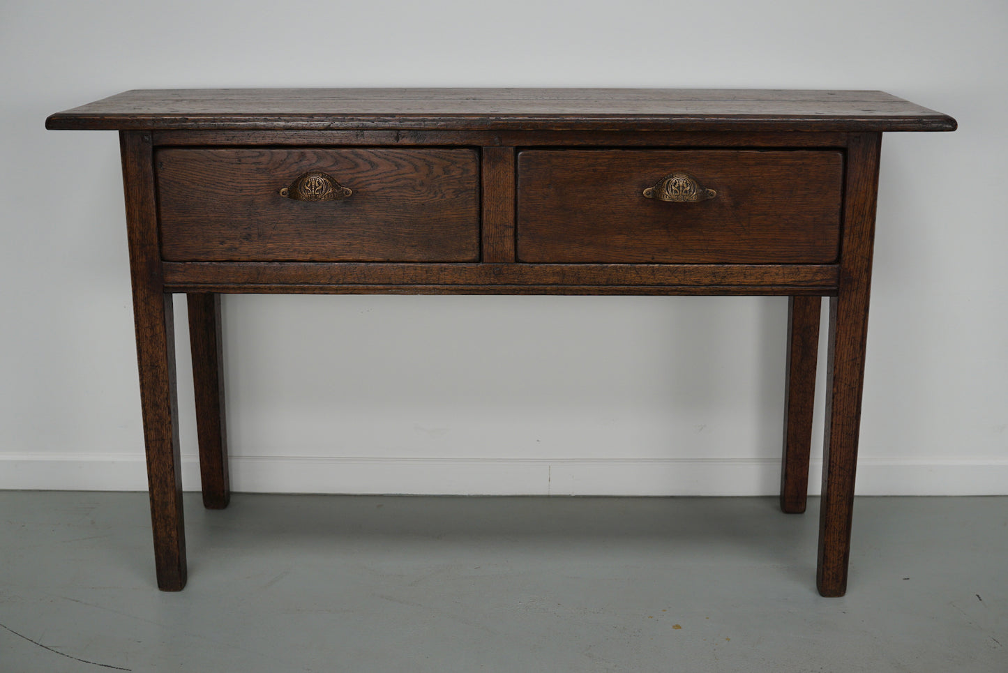 Vintage French Rustic Farmhouse Oak Side Table