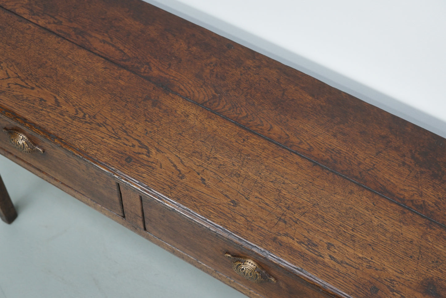 Vintage French Rustic Farmhouse Oak Side Table