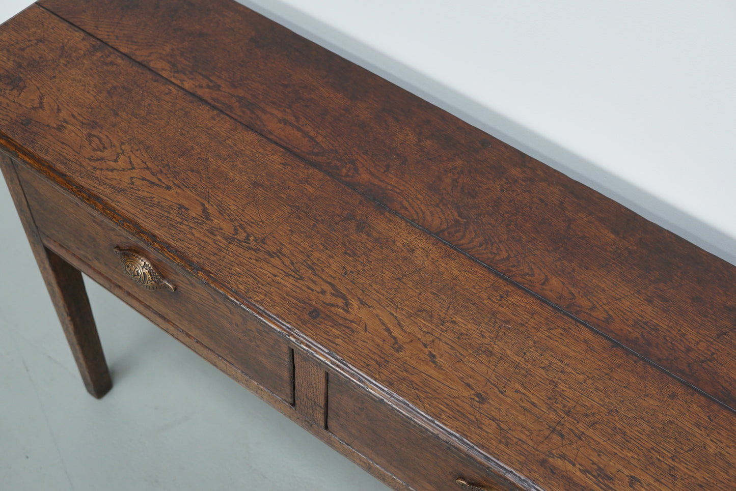 Vintage French Rustic Farmhouse Oak Side Table