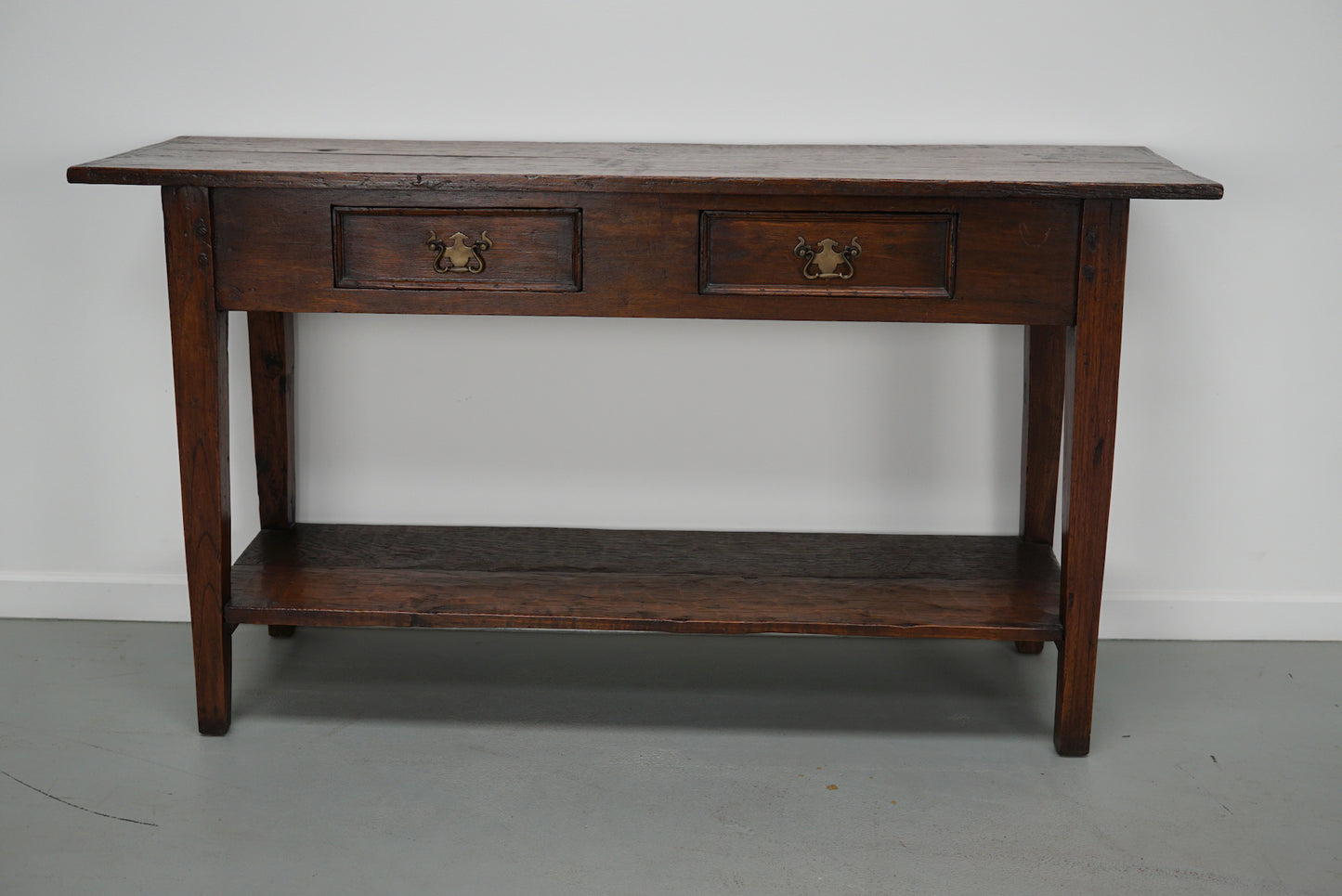 Vintage French Rustic Farmhouse Oak Side Table
