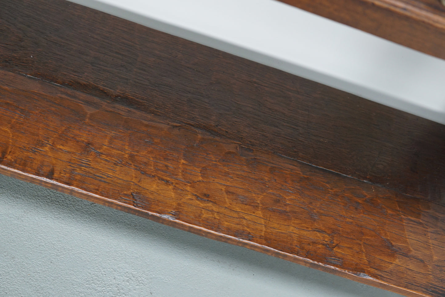 Vintage French Rustic Farmhouse Oak Side Table