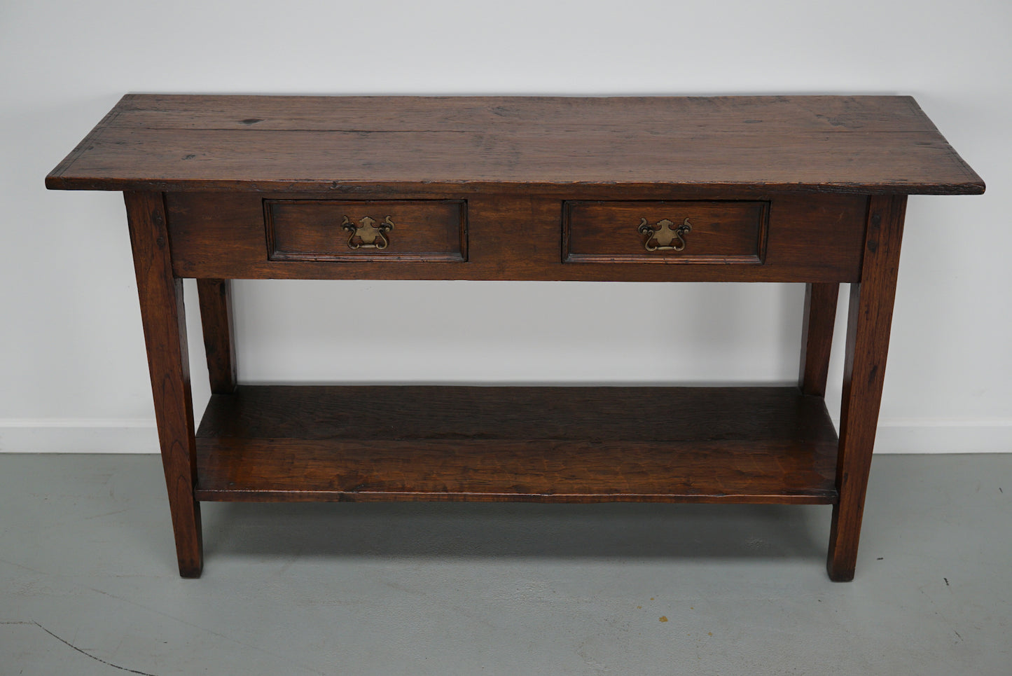 Vintage French Rustic Farmhouse Oak Side Table