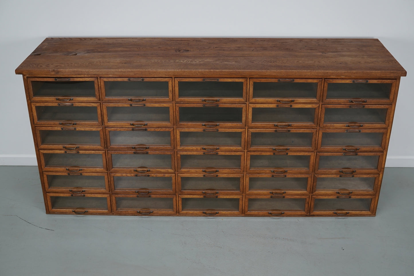 Vintage Dutch Oak Haberdashery Shop Cabinet / Vitrine, 1930s