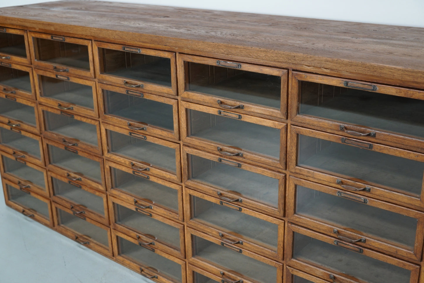 Vintage Dutch Oak Haberdashery Shop Cabinet / Vitrine, 1930s