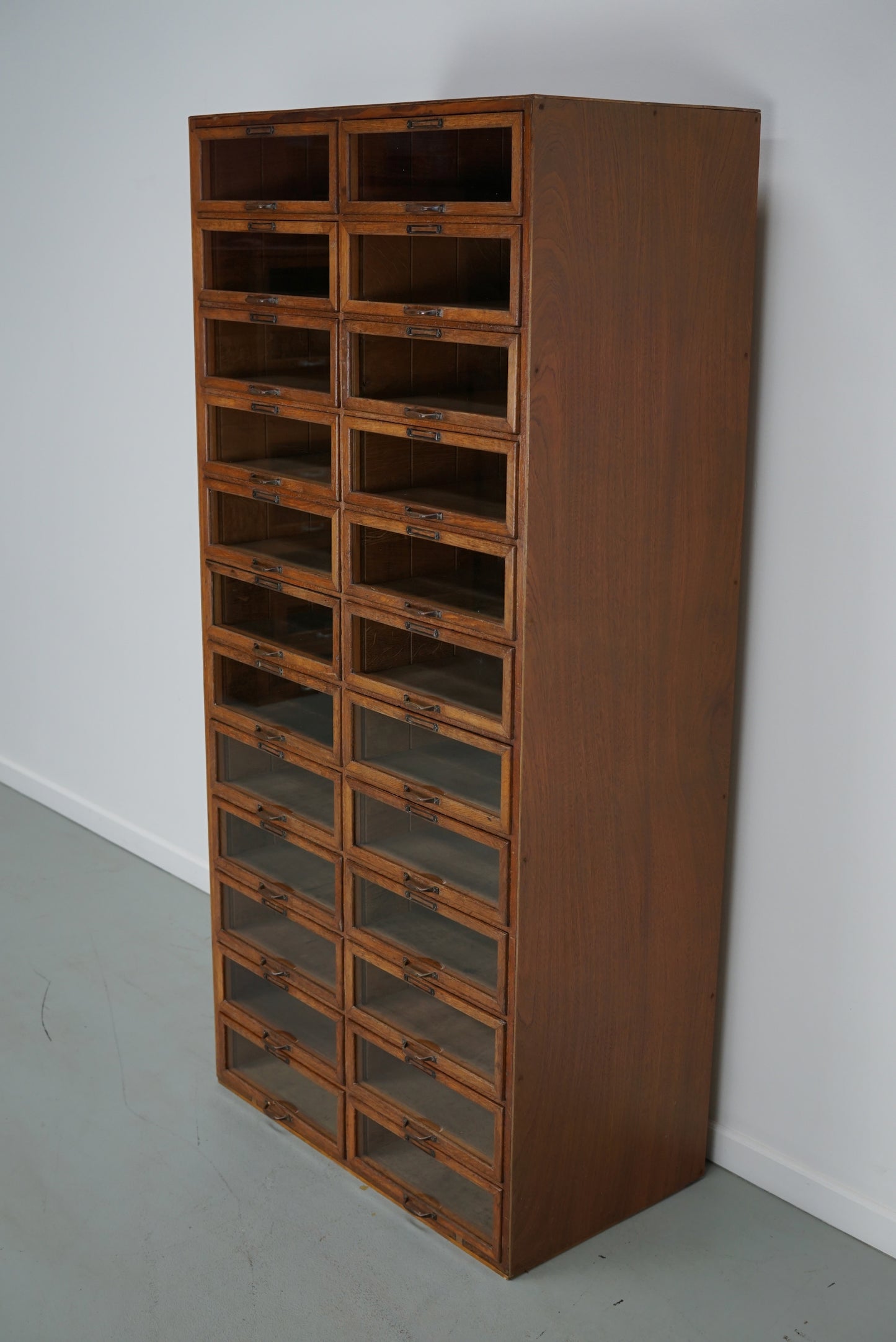 Vintage Dutch Oak Haberdashery Shop Cabinet / Vitrine, 1930s