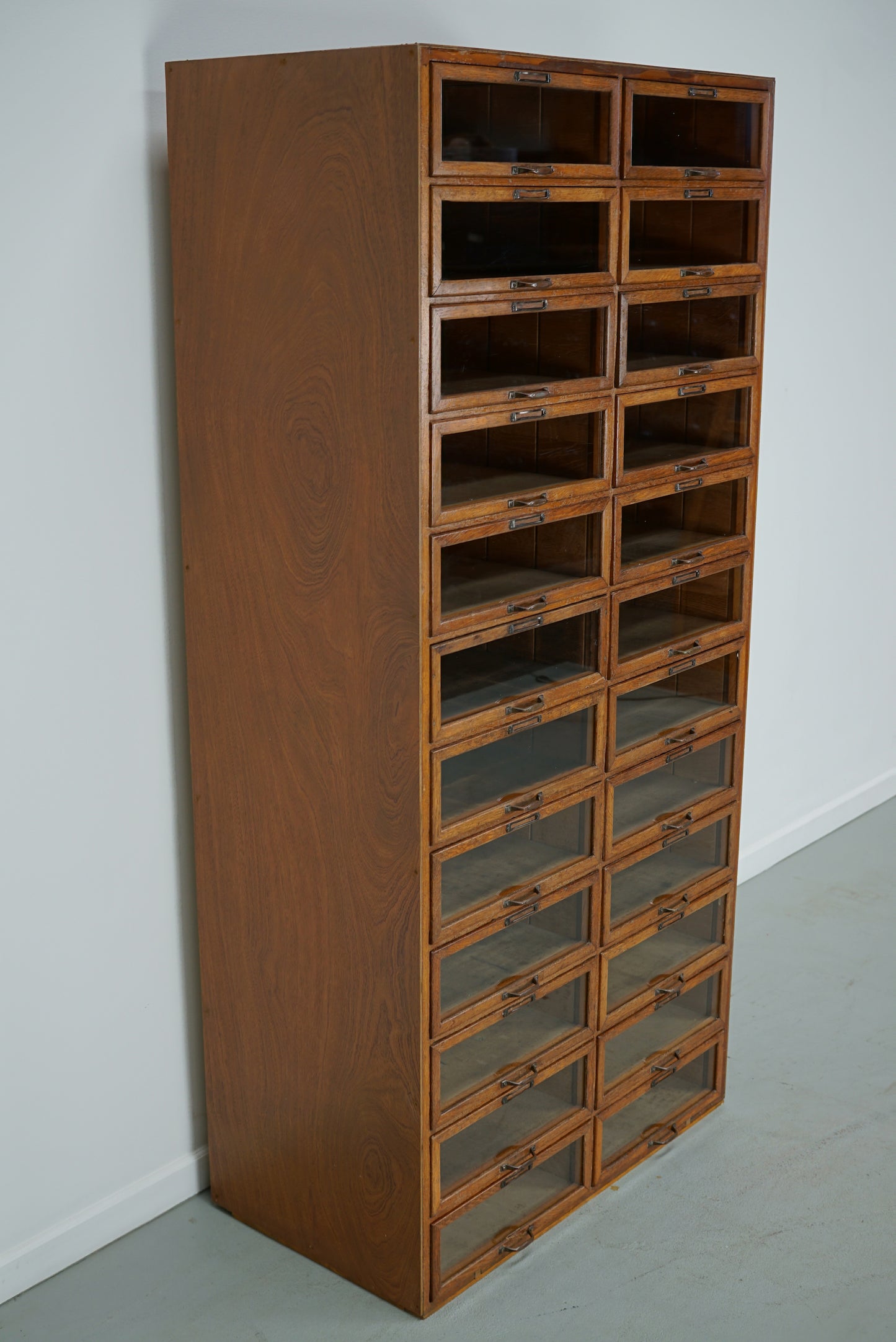 Vintage Dutch Oak Haberdashery Shop Cabinet / Vitrine, 1930s