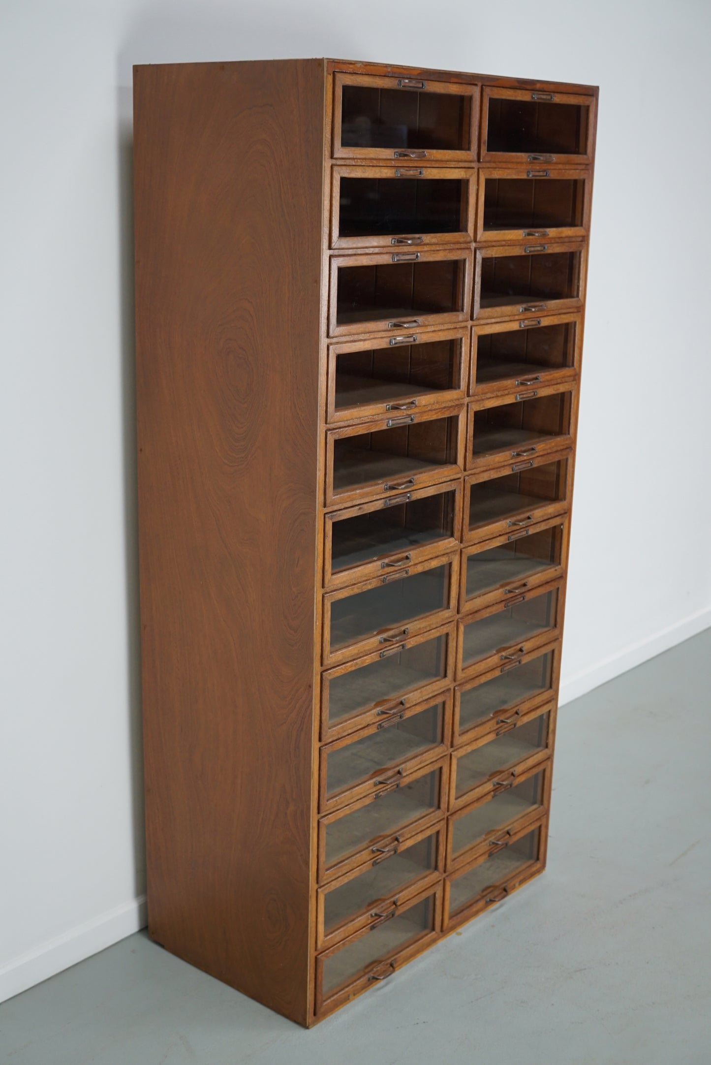 Vintage Dutch Oak Haberdashery Shop Cabinet / Vitrine, 1930s
