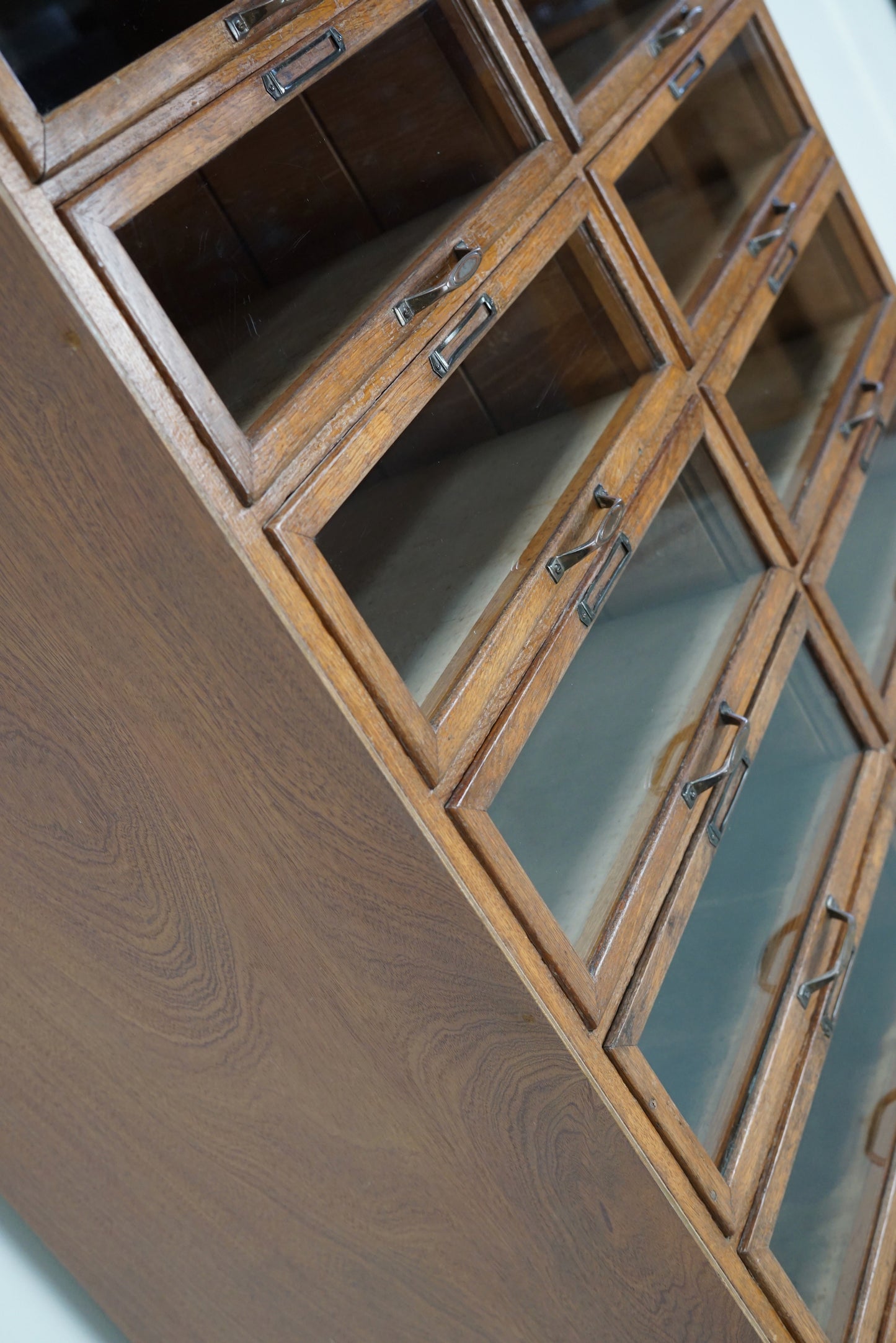 Vintage Dutch Oak Haberdashery Shop Cabinet / Vitrine, 1930s