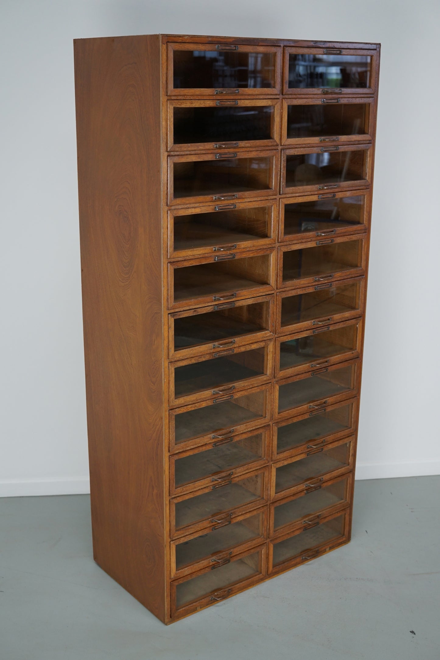 Vintage Dutch Oak Haberdashery Shop Cabinet / Vitrine, 1930s