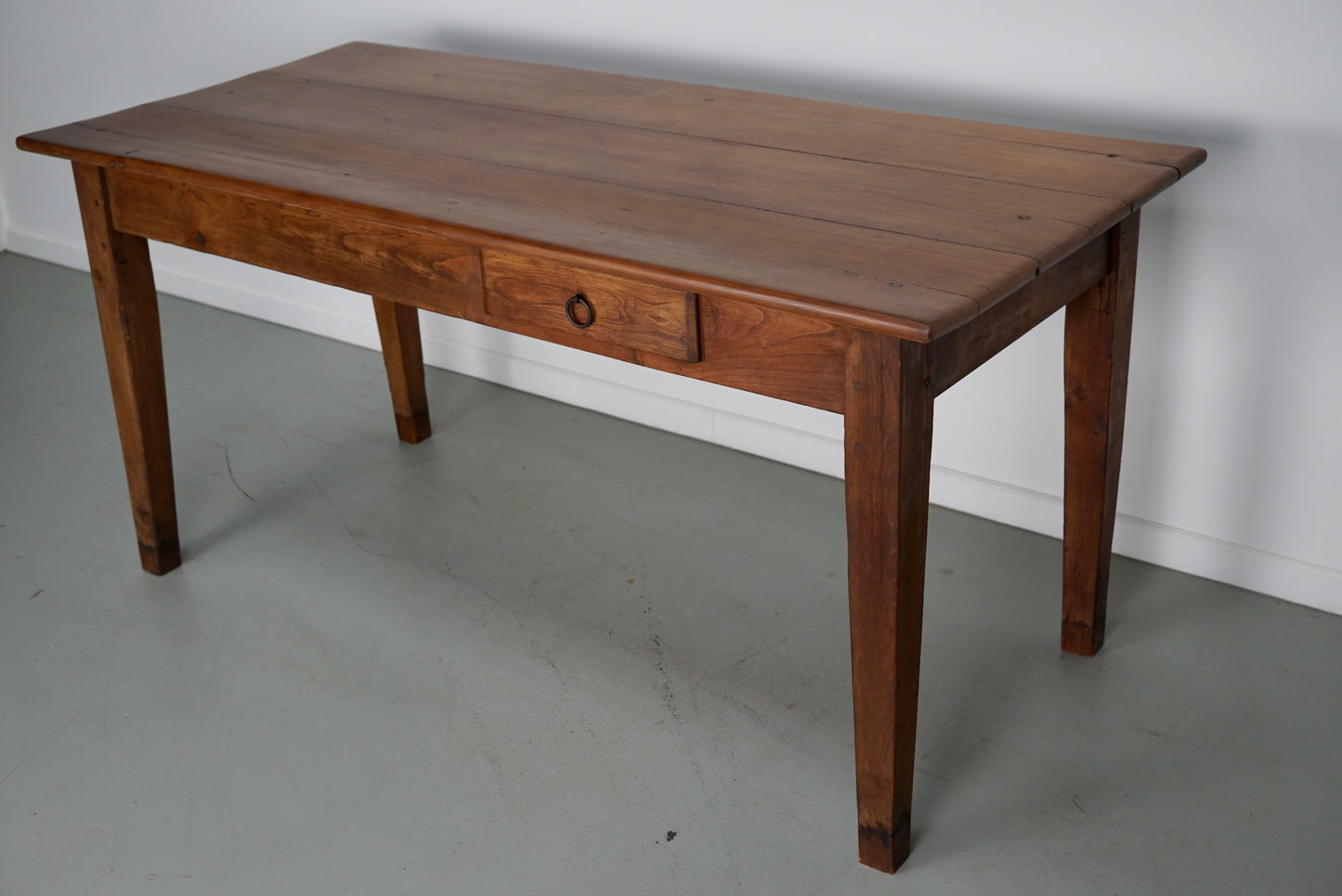 Early 20th Century French Rustic Fruitwood Farmhouse Dining Table