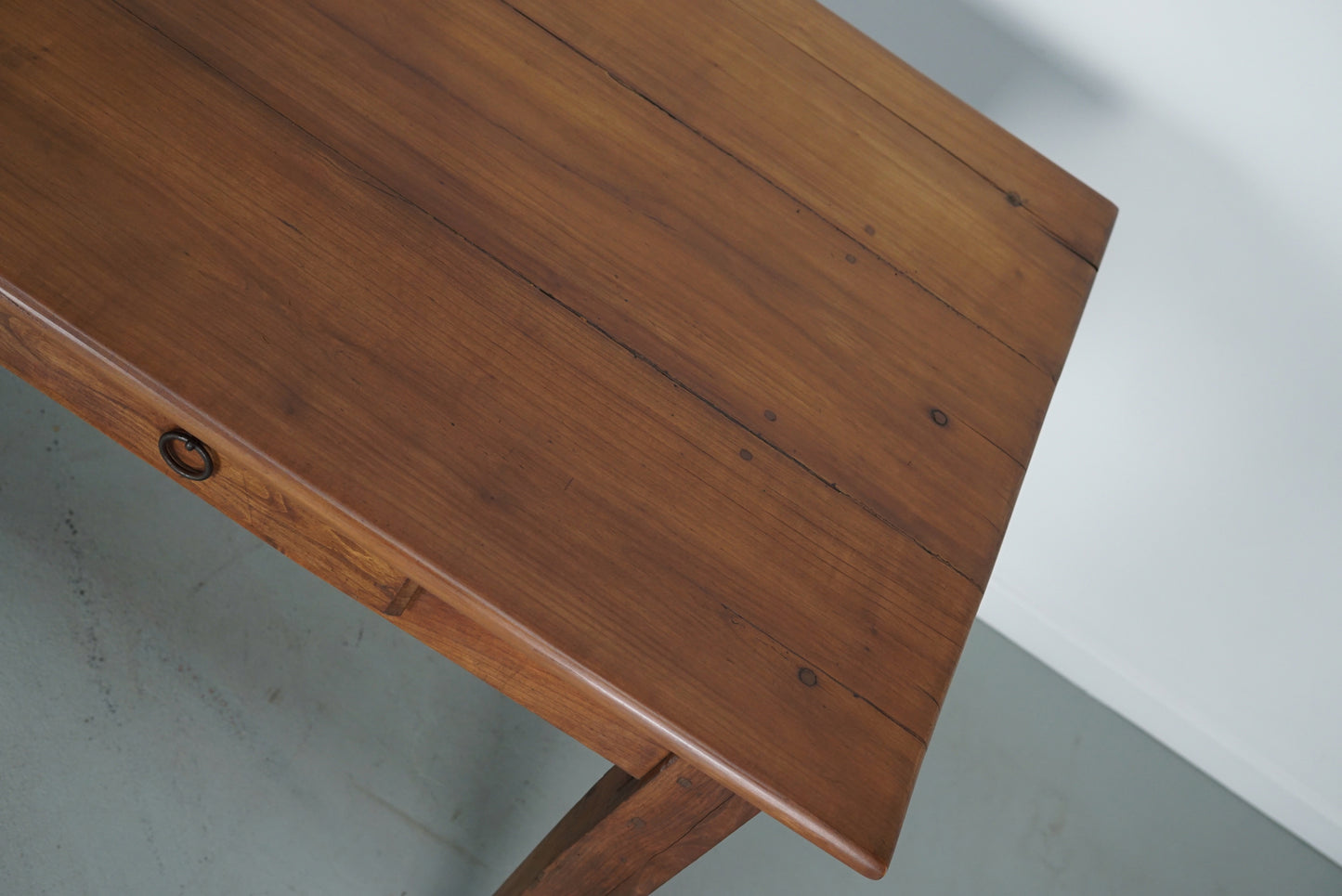 Early 20th Century French Rustic Fruitwood Farmhouse Dining Table